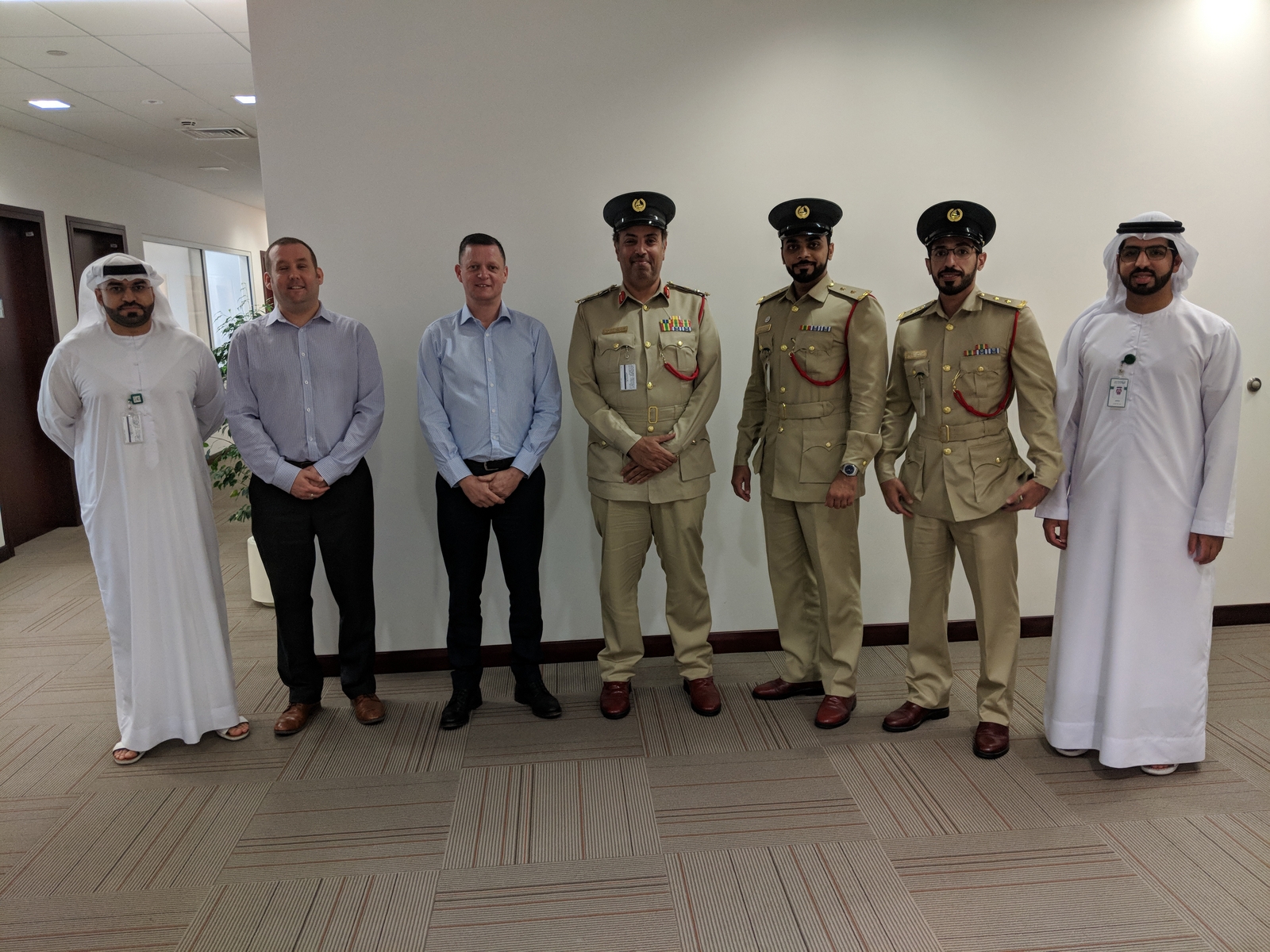 A group of Dubai officers with the trainers
